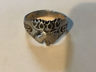 Balfour Loyal Order Of Moose Lodge Sterling Silver Pap Ring Size 13
