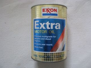 Full Vintage Exxon Exon Motor Oil Can One Quart (paper)