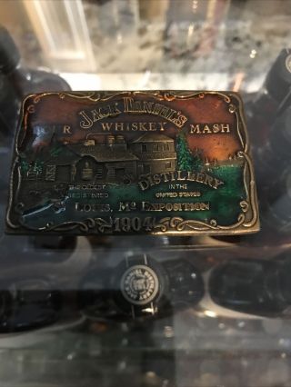 Jack Daniels Belt Buckle Whiskey Sour Mash St Louis Exposition 1904 Expo