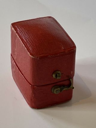 Georgian Red Leather Ring Display Jewellery Box From March Brass Clasp C1820