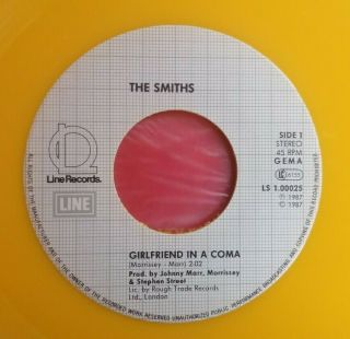 The Smiths 7 " Girlfriend In A Coma Yellow Vinyl German Line Press