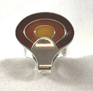Unique Modernist Designer David Andersen Norway Sterling Ring W Enamel Size 6.  5