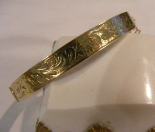 14.  51 Gr Victorian 1/5th 9ct Gold Engraved Hinged Bangle Bracelet $79.  99