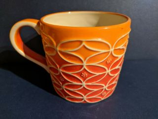Starbucks Orange Ombre 14 Oz Hand Painted Coffee Tea Mug Cup 2009