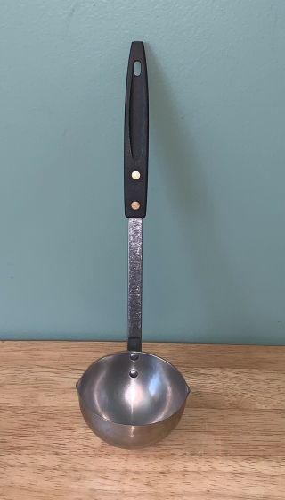 Vintage 11 Inch Long Stainless Steel Kitchen Ladle - Made In The U.  S.  A.