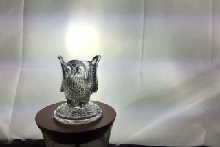 Vintage Westmoreland Clear Pressed Glass Owl Toothpick Holder