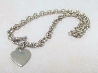 Sterling Silver 15 - 1/2 " Necklace W/ Heart Accent 58.  8 Grams 4 - A2156