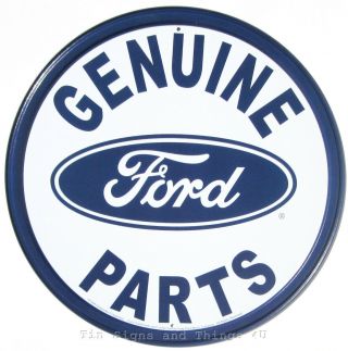 Ford Parts Round Tin Sign Vtg Metal Wall Decor Garage Car Truck Logo 791