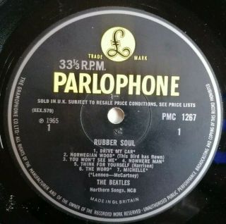 The Beatles Lp Rubber Soul Uk Parlophone Yellow & Black Mono Press - 5 - 5,  R