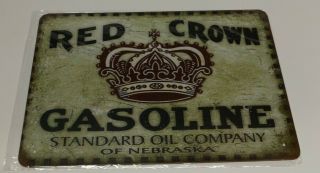 Red Crown Gasoline Standard Oil Fuel Gas Garage Retro Metal Tin Sign 12 " X8 "