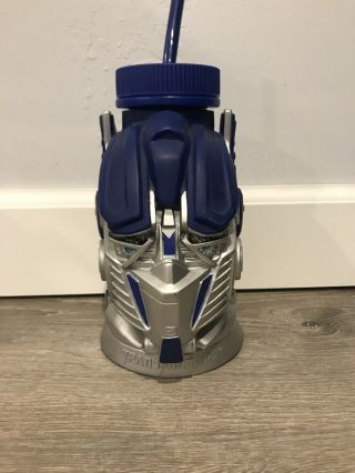 2012 Universal Studios Transformers Optimus Prime Large Cup With Straw