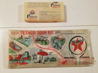 Vintage Texaco Tour Kit Maps And Guides @1961 & Standard Oil Parowax Household