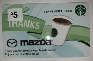 Starbucks Co Branded Real Thanks Design 2013 Card 6096 Series Mazda
