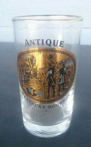 Vintage Antique Bourbon Whisky Whiskey Bar Glass 4 3/4 " Tall