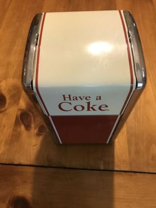 Vintage 1992 Have A Coke Coca Cola Brand Napkin Holder Dispenser Red - White 3