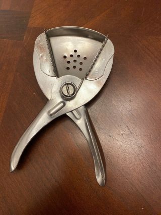 Vintage Hand Held Lemon Lime Squeezer Juicer Stainless Steel Chef Kitchen Tool