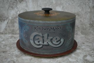 Vtg Ballonoff Kitchen Maid Cake Saver/holder Tin,  Made In 1979