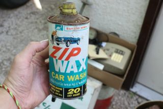 Vintage Turtle Wax Zip Wax Car Wash Can Empty Tin Can Advertisement