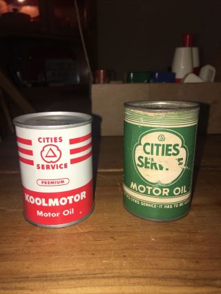 Vintage 2 Cities Service Oil Can Banks