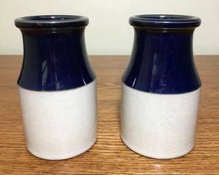 Pair Vintage Denby England Stoneware Pottery Miniature Milk Jug Crocks 4 3/8 "