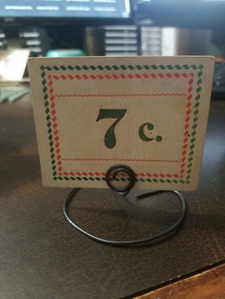 Rare Royal Glue 10c Promo 7c Vintage 1930s Country Store Sign & Stand 3 " X 2.  5”