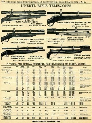 1956 Print Ad Of Unertl Telescopes Rifle Scopes Varmint,  Target,  Small Game
