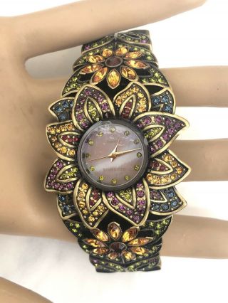Heidi Daus Flower Watch Gorgeous Multi Color Swarovski Crystals