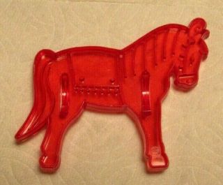 Vintage Red Plastic Hrm Christmas Cookie Cutter Horse Pony Animal 42