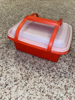 Vintage Tupperware Orange Pak N Carry Lunch Box