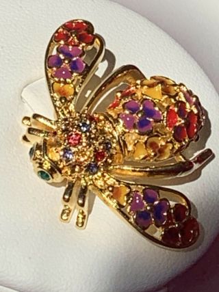 Joan Rivers Limited Edition (0747 Of 5000) Dark Pansy Bee Pin/brooch