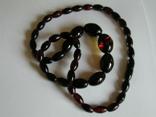 Antique Vintage Cherry Amber Bakelite Necklace Prayer Beads Art Deco Simi