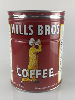Vintage Hills Bros.  Coffee 2 Lb Tin Can With Lid