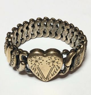American Queen Pitman & Keeler Sterling Base Sweetheart Heart Vintage Bracelet