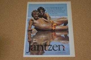 70s Vintage Print Ad Jantzen Swimwear Who Owns The Beach Lady Man Fashion Style
