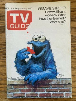 Ny Metro 1971,  Sesame Street,  " Tv Guide " Cookie Monster -