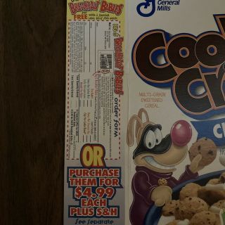 VTG 90s Cookie Crisp Cereal Box Breakfast Babies Stuffed Animal Plush Toy Promo 3