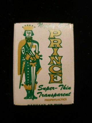 Vintage Prince Old Full Condom Pack Circle Rubber Newark Nj Old Stock