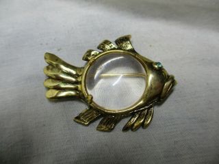 Signed Boucher Jelly Belly Lucite Fish Brooch Pin