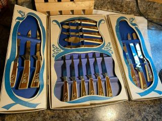 Golden Prestige 17 Pc.  Cutlery Set Solid Stainless Sheffield English Blades 2