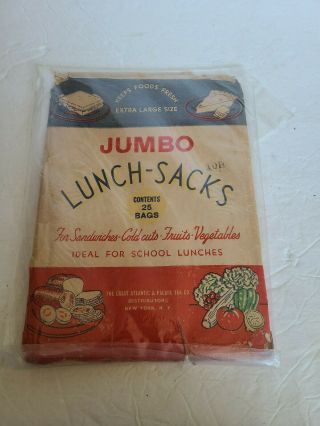 Vintage Great Atlantic & Pacific Tea Company Jumbo Lunch Sacks
