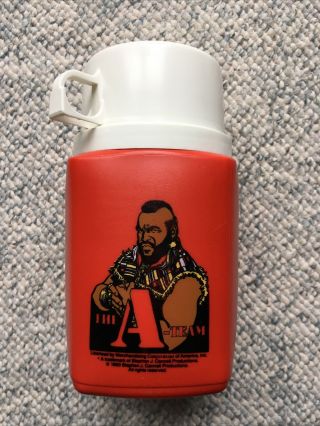 Vintage The A Team Mr.  T Red Thermos White Cup 1983