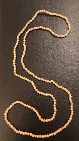 Vintage Estate Natural Coral Bead Long Necklace