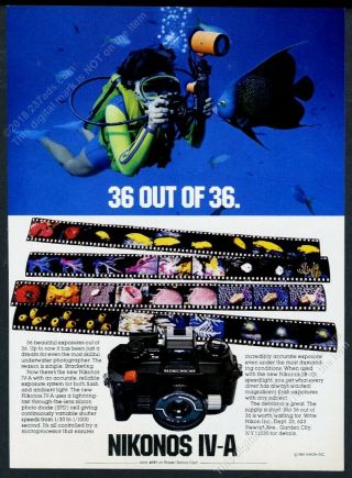 1982 Nikonos Iv - A Diving Diver Camera Photo Nikon Vintage Print Ad