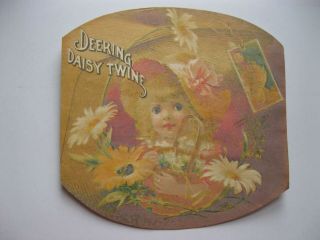 Rare Victorian Trade Card 1800s Deering Daisy Binder Twine Flower Brand Pretty 0