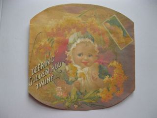 Rare Victorian Trade Card Deering Golden Rod Binder Twine Famous Flower Brand 0