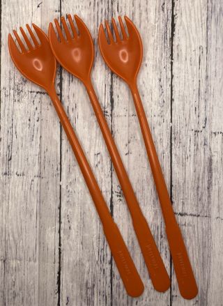3 Hostess Gift Vintage Tupperware Gadgets Orange Fork - O - Spoons