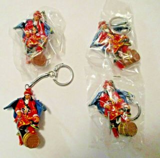 4 Captain Morgan Spiced Rum Advertising Pirate Keychains