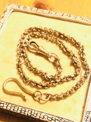Antique Victorian Rolled Gold Watch Chain Hook & Dog Clip Clasp Rare Collectable