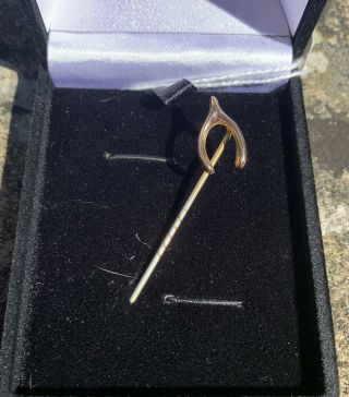 Victorian 9 Carat Gold And Wishbone Stick Tie Pin
