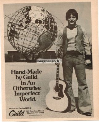 1976 Guild Acoustic Guitar Unisphere Vintage Print Ad